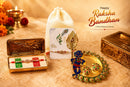Premium Oval Crystal stone Designer Rakhi for Brther